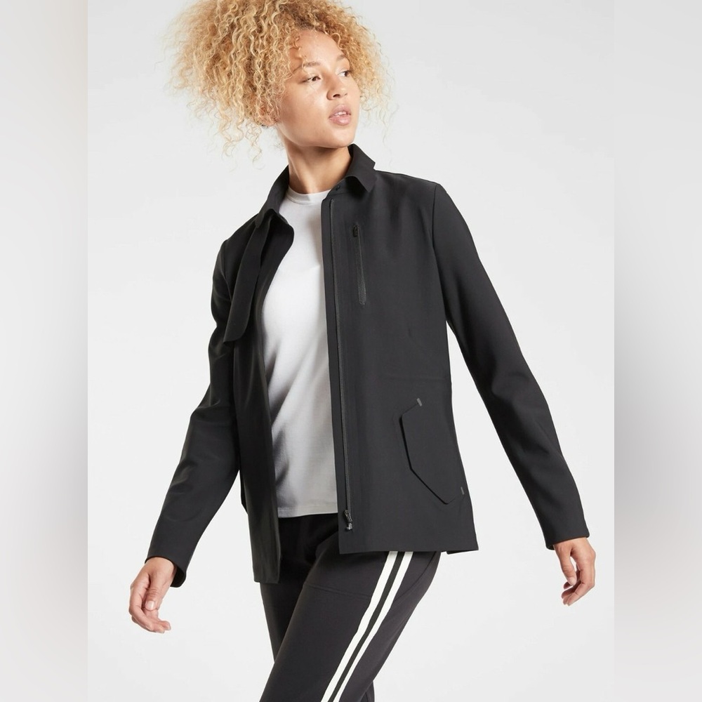 Athleta Women's Size 16 Lunar Black Jacket with Adjustable Waist $225